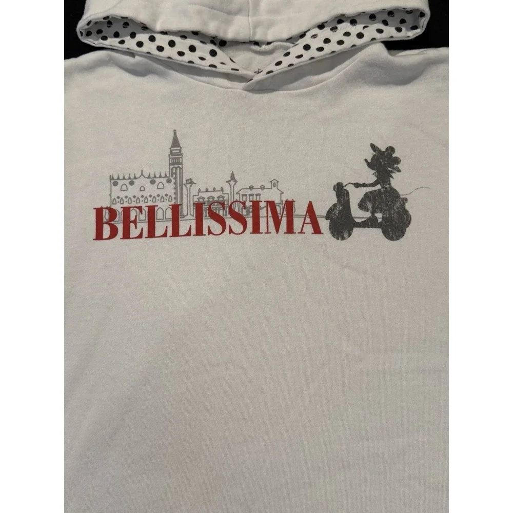 Disney Epcot Italy World Showcase Minnie Bellissima Hoodie Sweatshirt Size Small